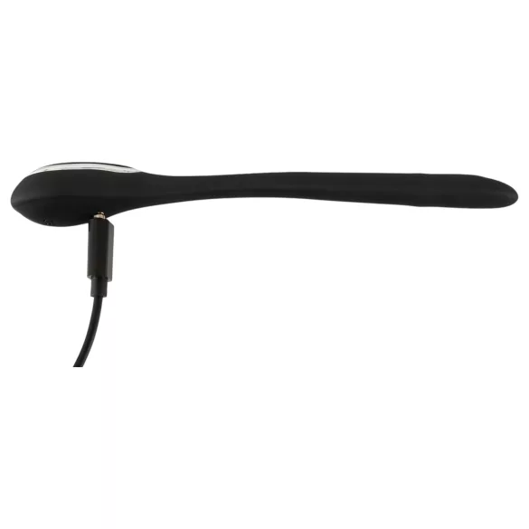Penis Plug dzimumlocekļa dilatators ar vibrāciju, melns, 1 cm
