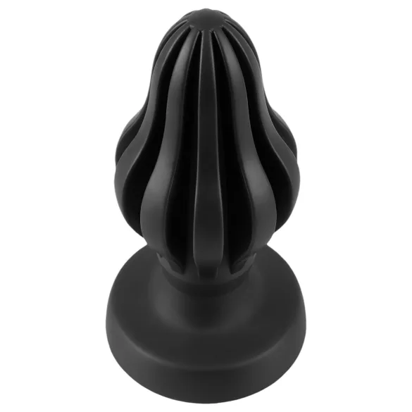 ANOS - rievots mīksts anālais spraudnis - 7 cm (melns)