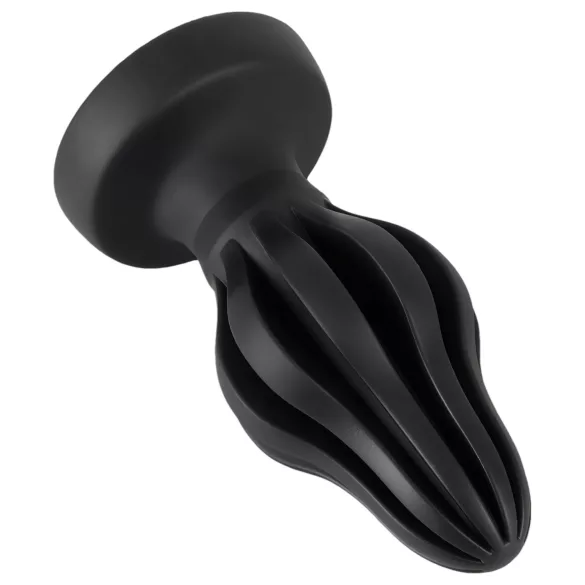 ANOS - rievots mīksts anālais spraudnis - 7 cm (melns)