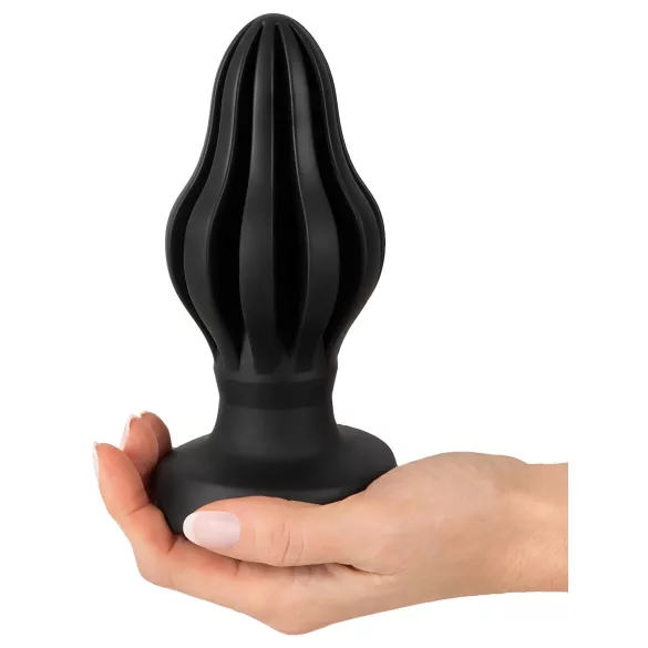 ANOS - rievots mīksts anālais spraudnis - 7 cm (melns)
