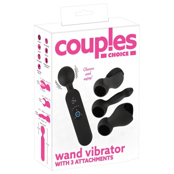 Couples Choice - uzlādējams sildošs masāžas vibrators (melns)