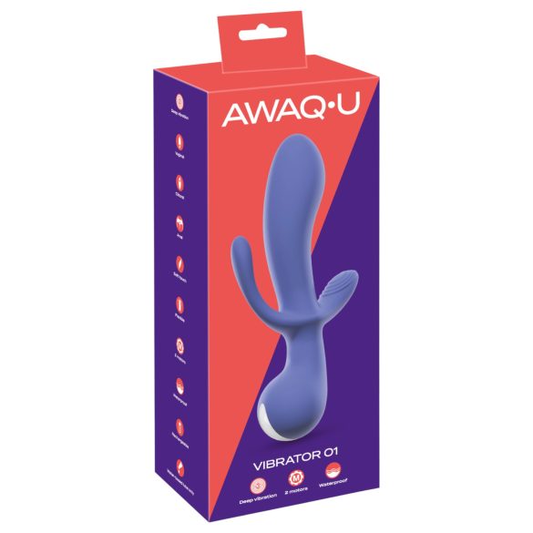 AWAQ.U 1 - uzlādes, 3-virzienu vibrators (violets)
