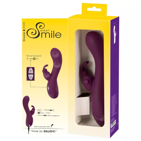 Smile vibrators trīs motori klitora stimulatora roka violets