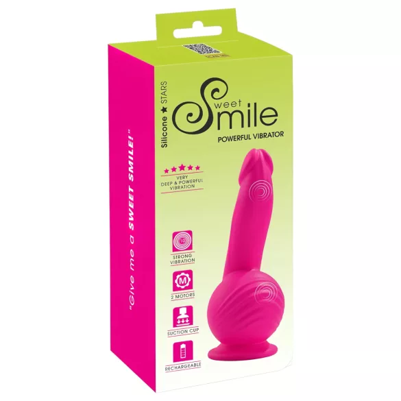 SMILE vibrators ar piesūcekni un diviem motoriem, uzlādējams, rozā