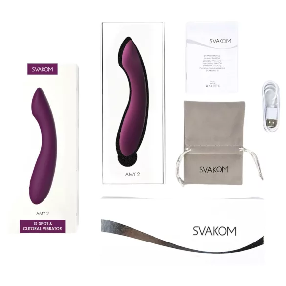 Svakom Amy 2 - uzlādējams, ūdensizturīgs G‑punkta vibrators (violets)