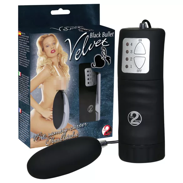You2Toys - vibro olas ar vadību melns samtains