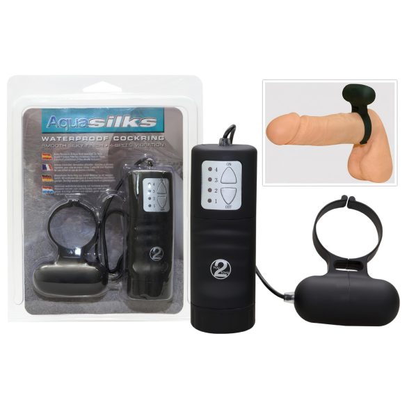 Melna vibrējoša dzimumlocekļa gredzena