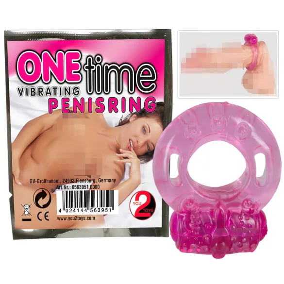 You2Toys - Vienreizēja vibrējoša dzimumlocekļa gredzens (rozā)