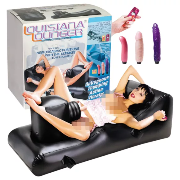 NMC - Louisiana Lounger - seksa mašīna ar iebūvētu vibratoru (melna)