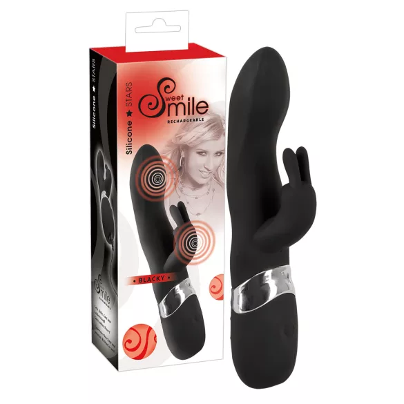SMILE vibrators ar 2 motoriem USB uzlāde melns