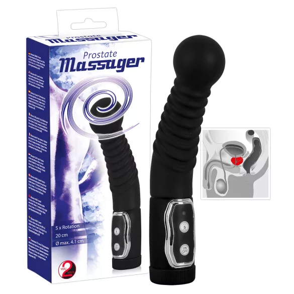 You2Toys - prostatas masieris ar rotējošu vibrāciju melns