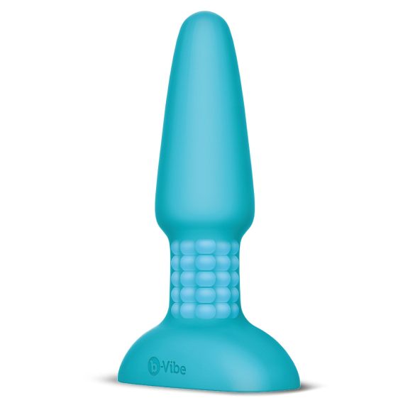 b-Vibe - anālais vibrators ar rotējošām pērlītēm, uzlādējams, tirkīza