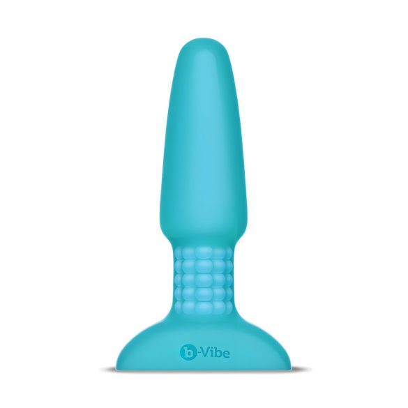 b-Vibe - anālais vibrators ar rotējošām pērlītēm, uzlādējams, tirkīza