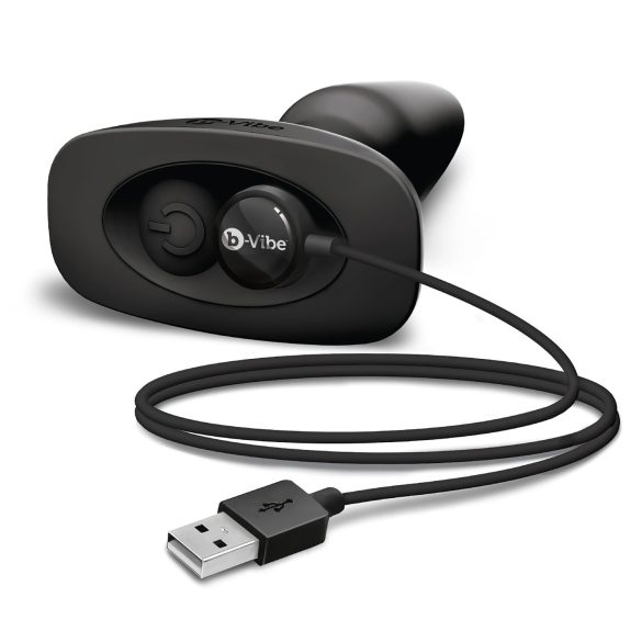 b-Vibe - rotējošs pērlīšu akumulatora anālais vibrators (melns)