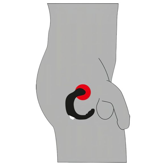 Rebel - prostatas vibrators izliekts melns