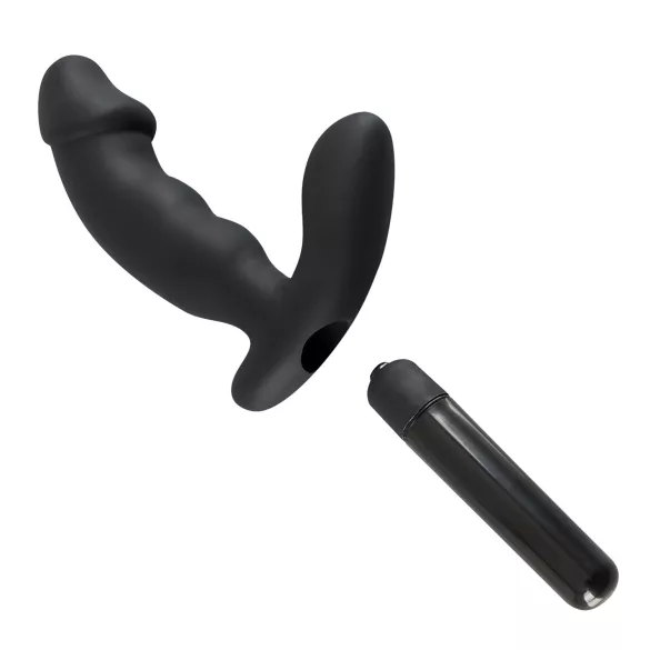 Rebel - prostatainis vibrators ar dzimumlocekli (melns)
