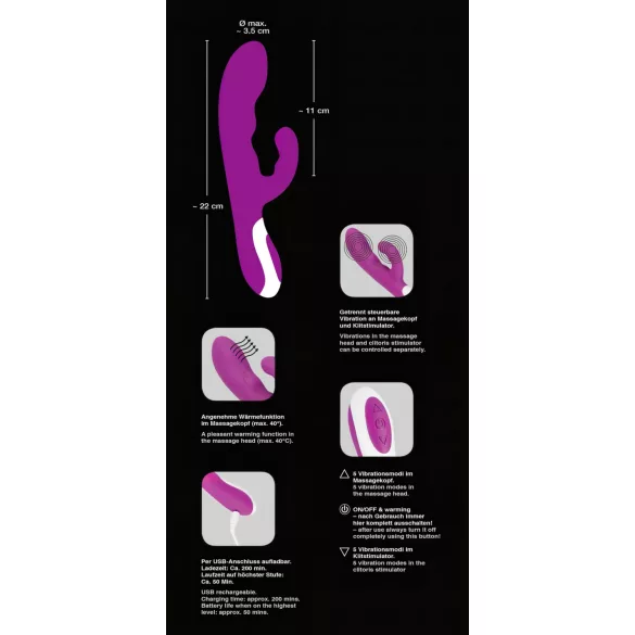 Javida - klitora vibrators ar sildīšanu rozā