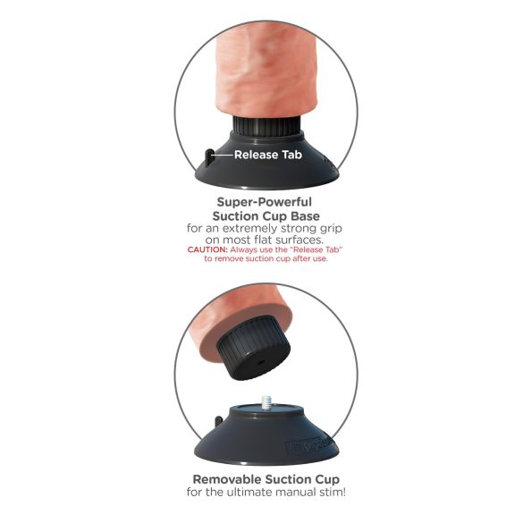 King Cock vibrators ar piesūcekni 18 cm naturāls