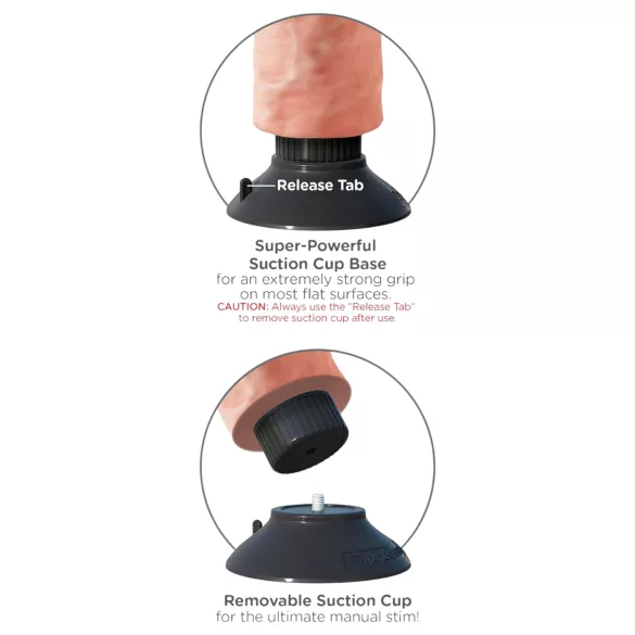 King Cock vibrators ar piesūcekni 18 cm naturāls