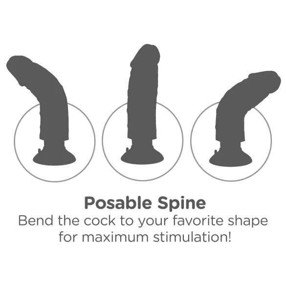 King Cock vibrators ar piesūcekni 18 cm naturāls