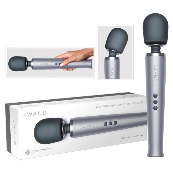 le Wand - ekskluzīvs, akumulators masieris vibrators (sudrabs)