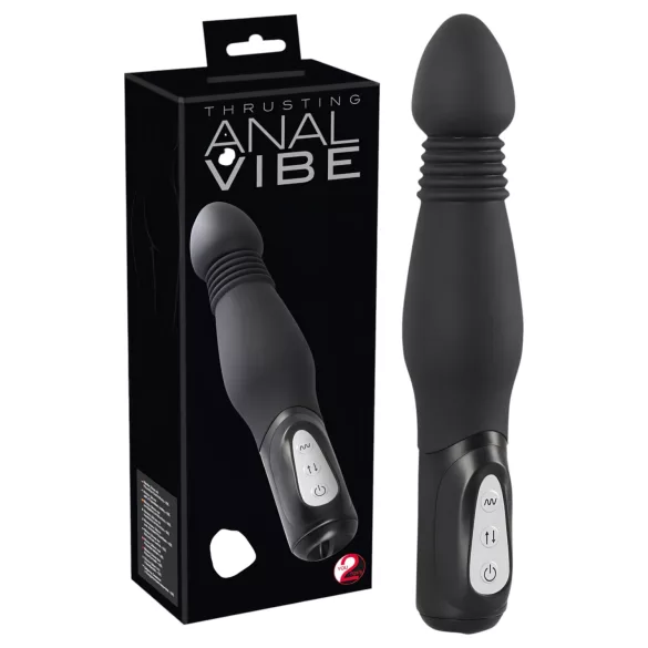 You2Toys - anālais vibrators ar bīdāmu funkciju melns