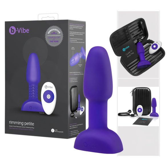 b-Vibe Rimming - rotējošs pērlīšu anālais vibrators (violets)