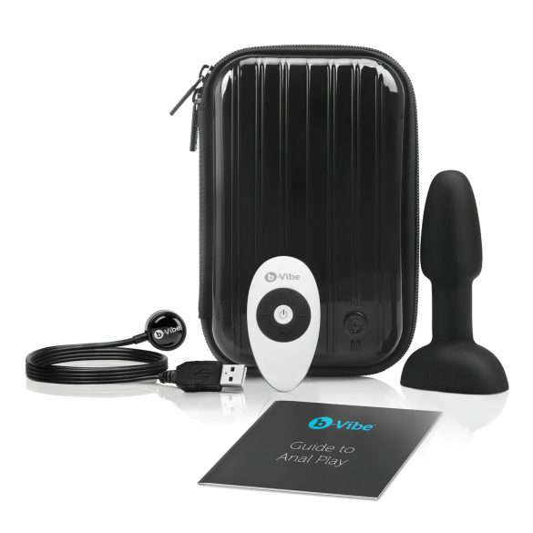 b-Vibe Rimming - griešanās pērlīšu anālais vibrators (melns)