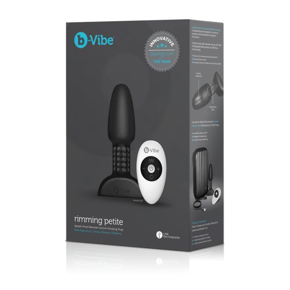 b-Vibe anālais vibrators ar rotējošām bumbiņām, melns