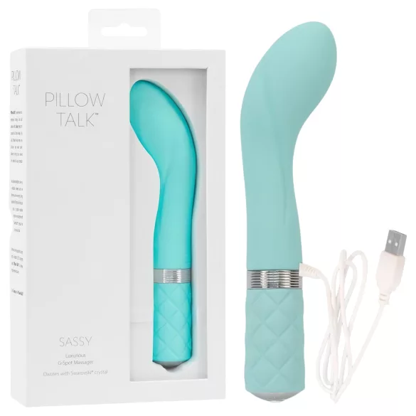 Pillow Talk Sassy - uzlādējams G-punkta vibrators tirkīza
