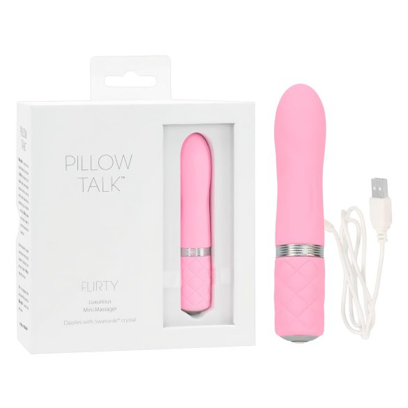 Pillow Talk Flirty - uzlādējams vibrators stienis rozā
