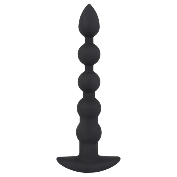 Black Velvets - anālais vibrators ar 5 lodītēm uzlādējams melns