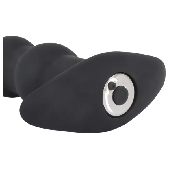 Black Velvets - anālais vibrators ar 5 lodītēm uzlādējams melns