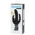 Happyrabbit vibrators klitoram un anālam ar trim zariem uzlādējams melns