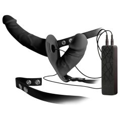 Double Thruster - strap-on dubultais vibrators melns