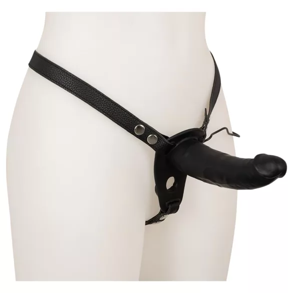 Double Thruster - strap-on dubultais vibrators melns