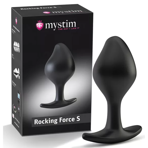 mystim Rocking Force S - elektro anālais aizbāznis - mazs (melns)