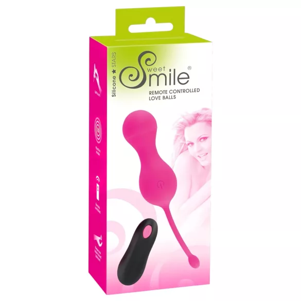 SMILE vibrojoja ar tālvadību, uzlādējama, rozā
