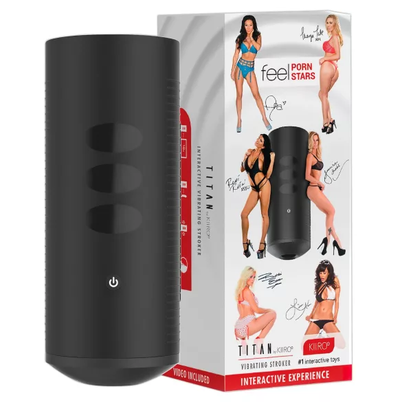 Kiiroo Titan Experience - uzlādējams interaktīvs masturbators (melns)