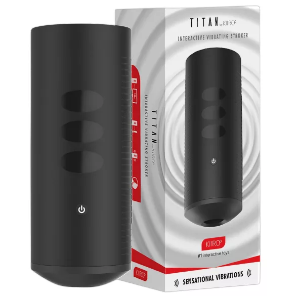 Kiiroo Titan Experience - uzlādējams interaktīvs masturbators (melns)