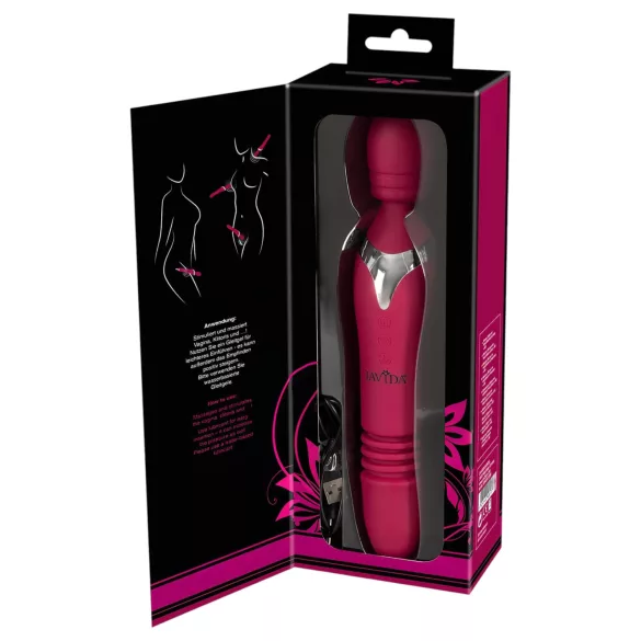 Javida Thrusting - 3 vienā masāžas vibrators (sarkans)
