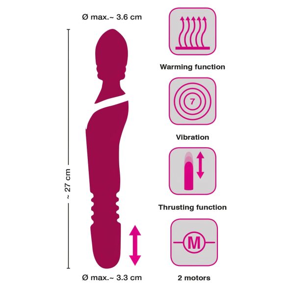 Javida Thrusting - 3in1 masāžas vibrators (sarkans)
