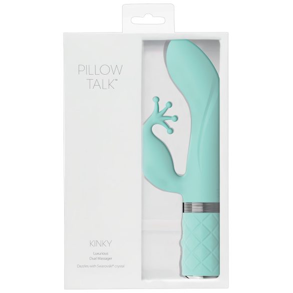Pillow Talk Kinky - uzlādējams, 2 motors G-punkta vibrators (tirkīza)