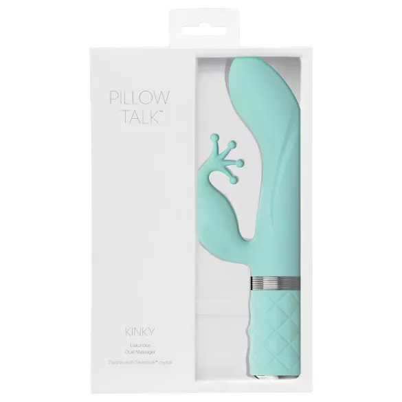 Pillow Talk Kinky - akumulatora, ar 2 motoriem aprīkots G-punkta vibrators (tirkīza)
