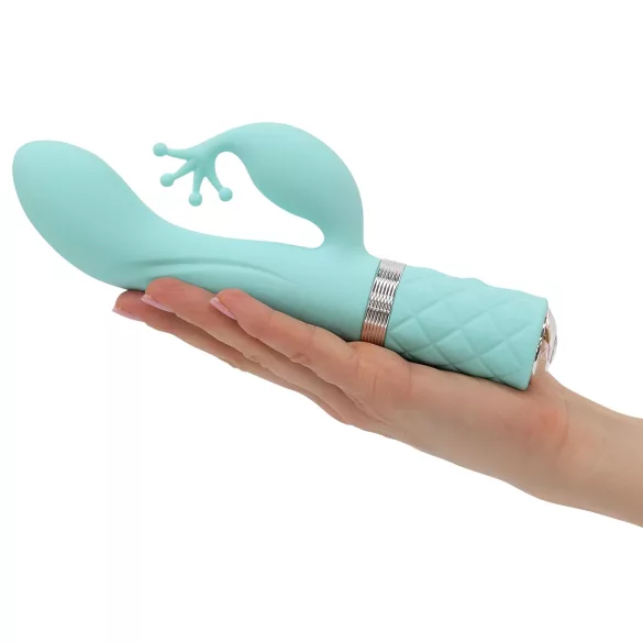 Pillow Talk Kinky - akumulatora, ar 2 motoriem aprīkots G-punkta vibrators (tirkīza)