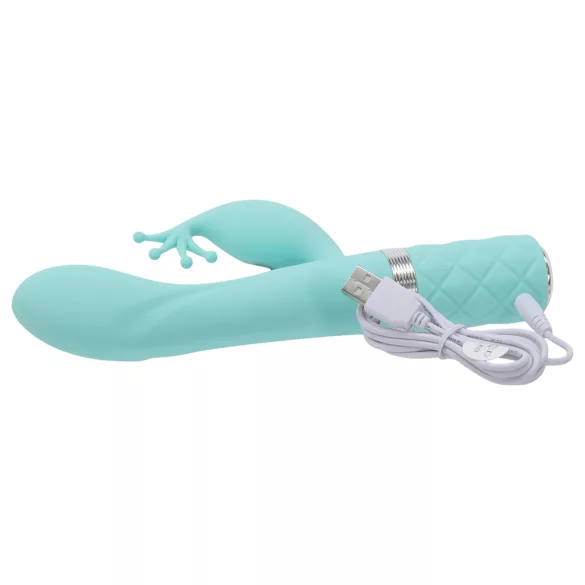 Pillow Talk Kinky - akumulatora, ar 2 motoriem aprīkots G-punkta vibrators (tirkīza)