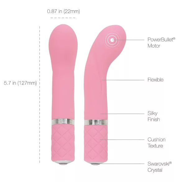 Pillow Talk Racy - uzlādējams, šaurs G‑punkta vibrators (rozā)