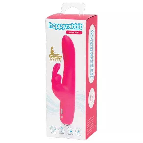 Happyrabbit vibrators ar klitora stimulāciju ūdensizturīgs rozā