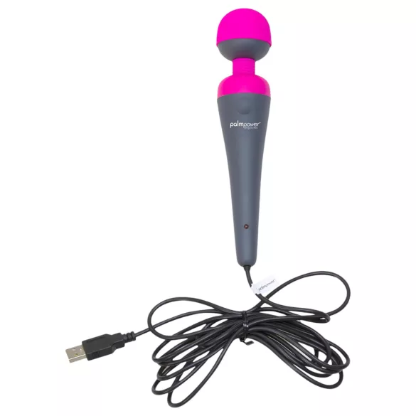 PalmPower Wand - masāžas vibrators ar powerbanku rozā-pelēks