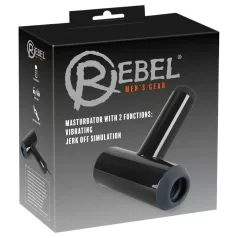   Rebel - vīriešu masturbators ar vibrāciju un kustību, melns, uzlādējams